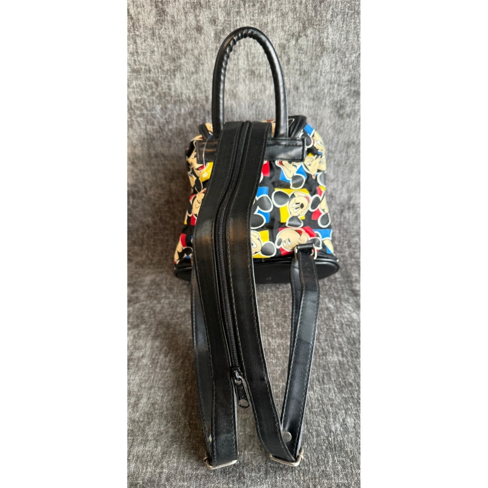 VTG Mickey Mouse All Over Print Mini Backpack Drawstring Convertible Strap Bag - Picture 4 of 5